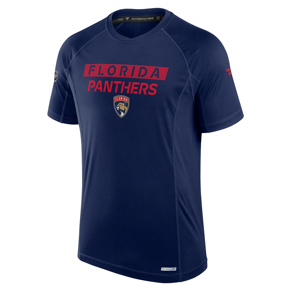 Men's Fanatics Navy Florida Panthers Authentic Pro Rink Tech T-Shirt