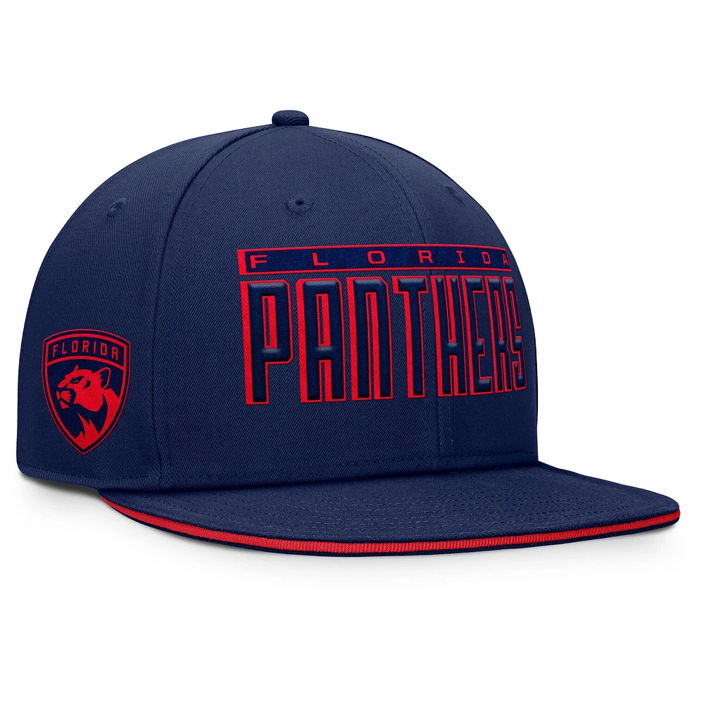 Men's Fanatics Navy Florida Panthers Fundamental Gino Stack Snapback Hat