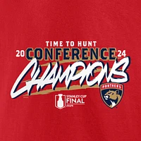 T-shirt rouge Fanatics pour hommes des Panthers de la Floride, champions Conférence l'Est 2024, ville natale