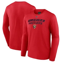 Men's Fanatics Red Florida Panthers Authentic Pro Primary Logo Long Sleeve T-Shirt