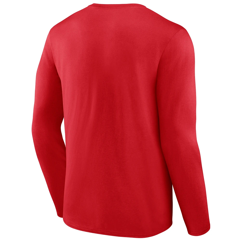Men's Fanatics Red Florida Panthers Authentic Pro Primary Logo Long Sleeve T-Shirt