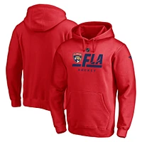 Men's Fanatics Red Florida Panthers Authentic Pro Secondary Logo Pullover Hoodie