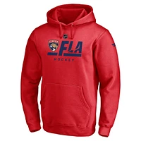 Men's Fanatics Red Florida Panthers Authentic Pro Secondary Logo Pullover Hoodie