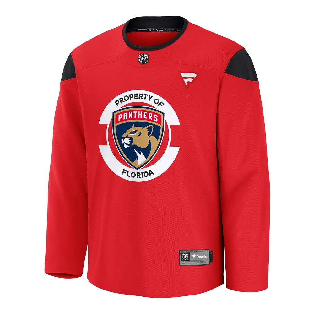 Maillot d'entraînement à domicile des Panthers de la Floride pour hommes Fanatics Red
