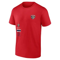 T-shirt fanatiques rouges des Panthers de la Floride pour hommes représentent