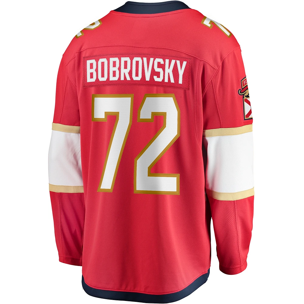 Maillot de joueur échappé des Panthers la Floride rouge Sergei Bobrovsky Fanatics pour hommes