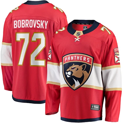 Maillot de joueur échappé des Panthers la Floride rouge Sergei Bobrovsky Fanatics pour hommes