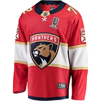 Men's Fanatics Sergei Bobrovsky Red Florida Panthers Home 2024 Stanley Cup Champions Breakaway Player Jersey