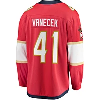 Maillot Breakaway à domicile des Panthers de la Floride rouge pour hommes Fanatics Vitek Vanecek