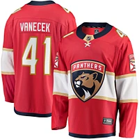 Maillot Breakaway à domicile des Panthers de la Floride rouge pour hommes Fanatics Vitek Vanecek