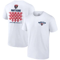 Men's Fanatics White Florida Panthers 2024 Stanley Cup Champions Jersey Roster T-Shirt