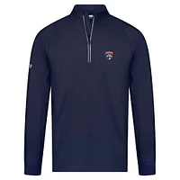 Men's Levelwear Navy Florida Panthers Theory Insignia Core Raglan Quarter-Zip Pullover Top