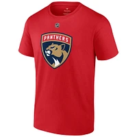 T-shirt rouge authentique pour homme Matthew Tkachuk Florida Panthers avec nom et numéro Stack