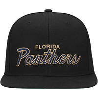 Men's Mitchell & Ness Black Florida Panthers Core Team Script 2.0 Snapback Hat