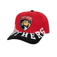 Men's Mitchell & Ness Red/Black Florida Panthers Underarch Two-Tone Pro Crown Snapback Hat