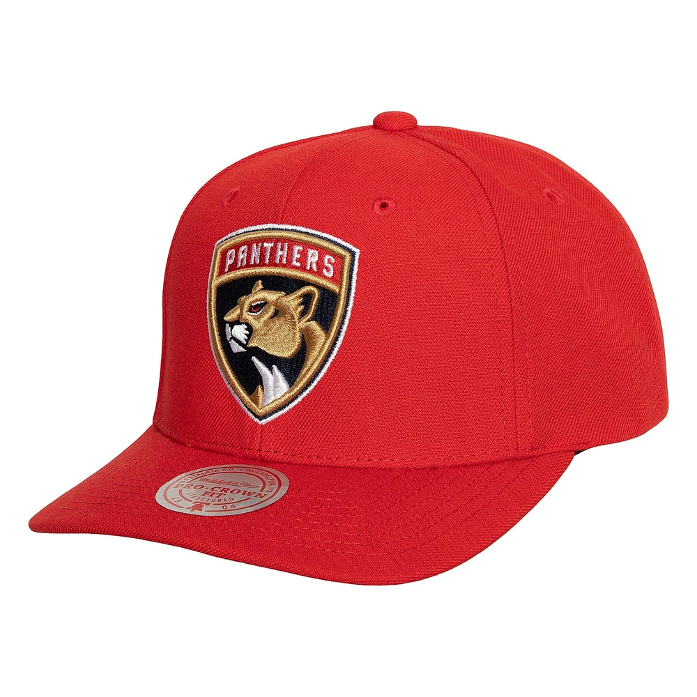 Casquette ajustable Mitchell & Ness pour homme Florida Panthers Core Team Ground Pro rouge