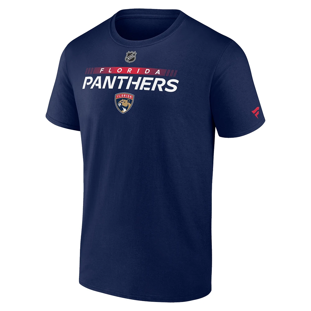 T-shirt bleu marine pour homme de la collection Prime Authentic Pro Team Core des Florida Panthers