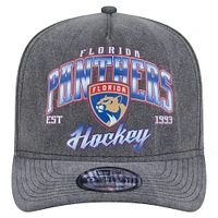 Men's New Era  Charcoal Florida Panthers Throwback Washed A-Frame Pre-Curved 9FIFTY Snapback Hat