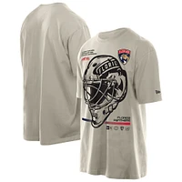 Men's New Era Cream Florida Panthers Goalie Mask T-Shirt