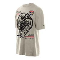 Men's New Era Cream Florida Panthers Goalie Mask T-Shirt