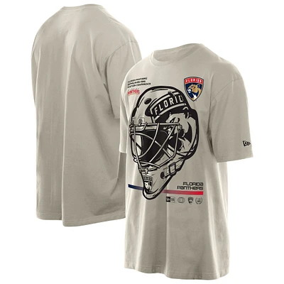 Men's New Era Cream Florida Panthers Goalie Mask T-Shirt