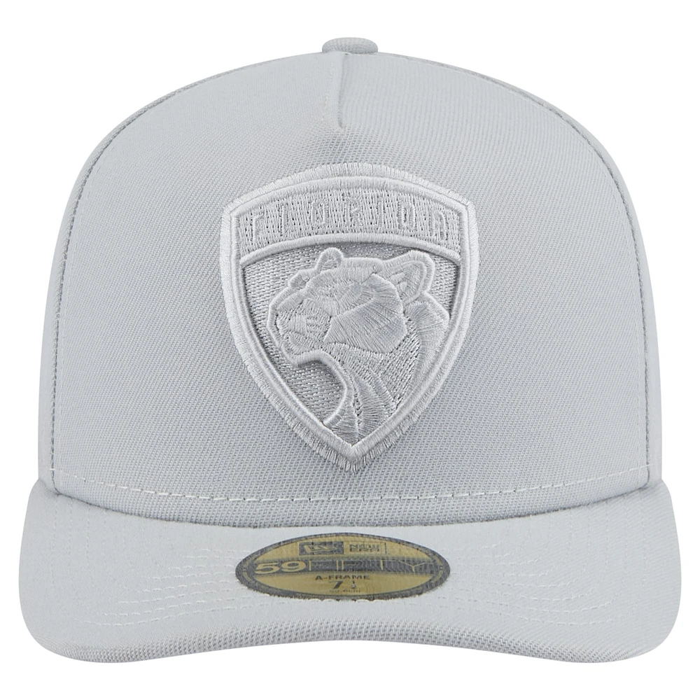 Men's New Era Gray Florida Panthers Color Pack A-Frame 59FIFTY Fitted Hat