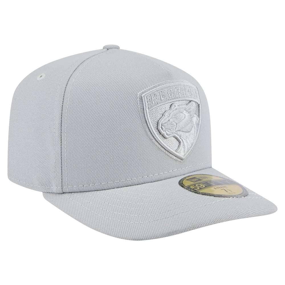 Men's New Era Gray Florida Panthers Color Pack A-Frame 59FIFTY Fitted Hat
