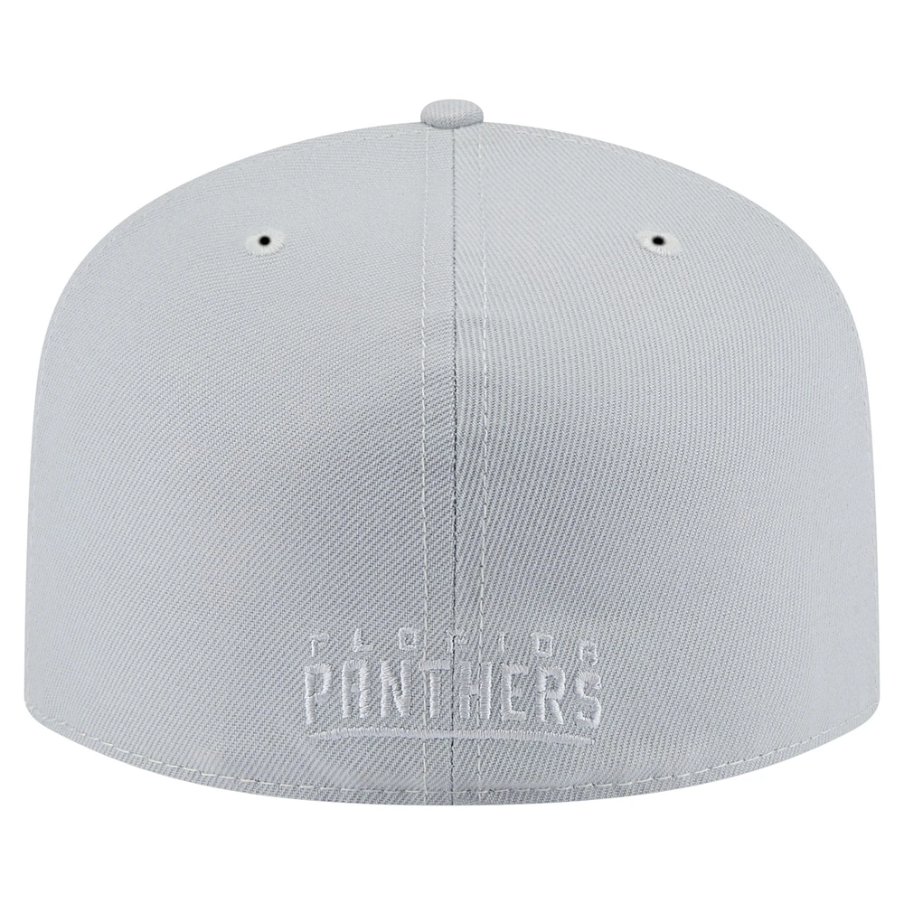 Men's New Era Gray Florida Panthers Color Pack A-Frame 59FIFTY Fitted Hat