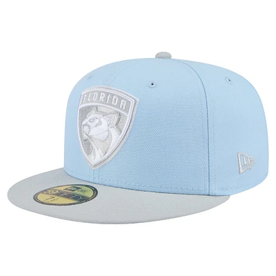 Casquette ajustée bicolore 59FIFTY bleu clair/gris pour homme New Era Florida Panthers Color Pack