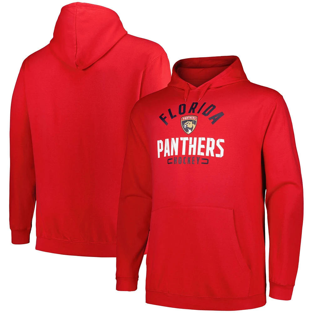 Profil pour hommes Red Florida Panthers Big & Tall Arch Over Logo Pull à capuche