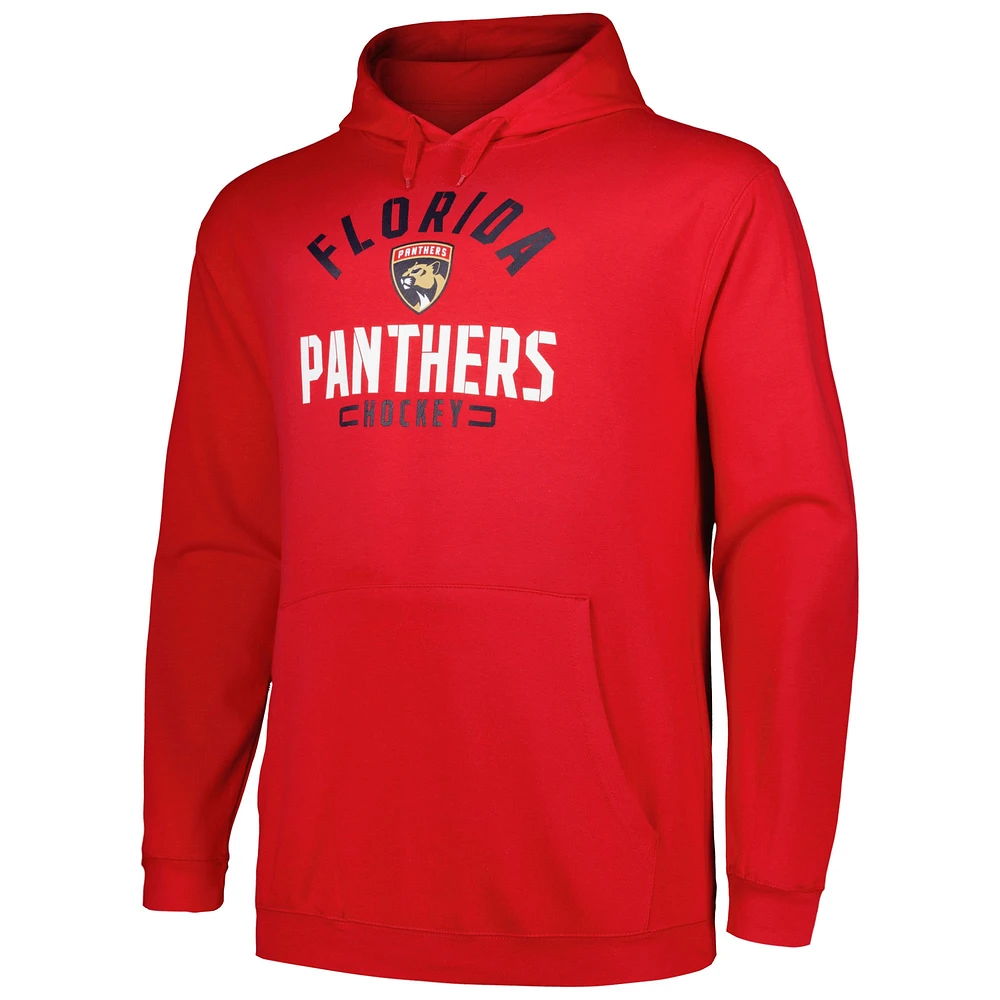 Men's Profile Red Florida Panthers Big & Tall Arch Over Logo Pullover Hoodie