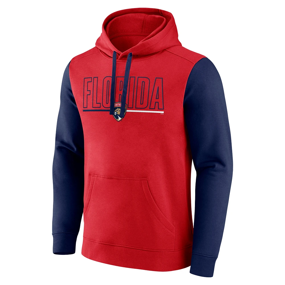 Men's Red Florida Panthers Deliver Fleece Pullover Hoodie