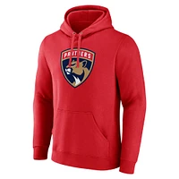 Men's Red Florida Panthers Primary Team Logo Pullover Hoodie