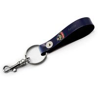 Navy Florida Panthers Personalized Leather Loop Keychain