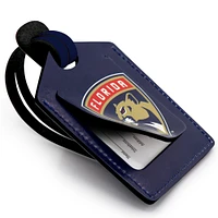 Navy Florida Panthers Personalized Leather Luggage Tag