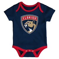 Newborn  Florida Panthers Loyal Buddies Three-Pack Bodysuit Set