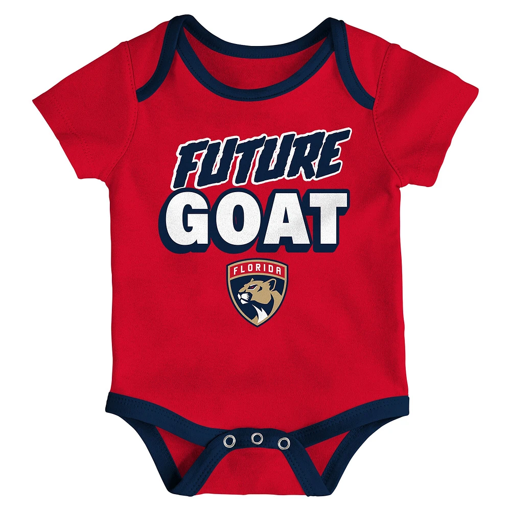Newborn  Florida Panthers Loyal Buddies Three-Pack Bodysuit Set
