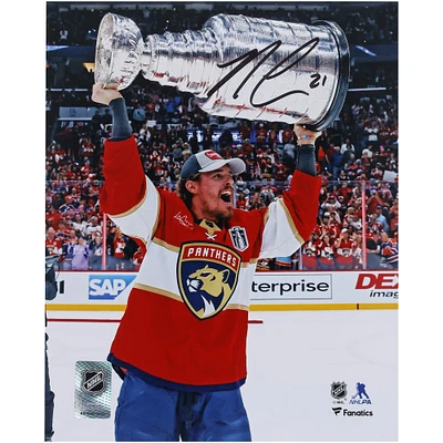 Nick Cousins Florida Panthers Autographed 2024 Stanley Cup Champions 8" x 10" Raising Cup Photograph