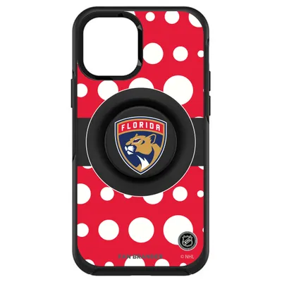 Florida Panthers OtterBox Otter+Pop PopSocket Symmetry Polka Dot Design iPhone Case - Black