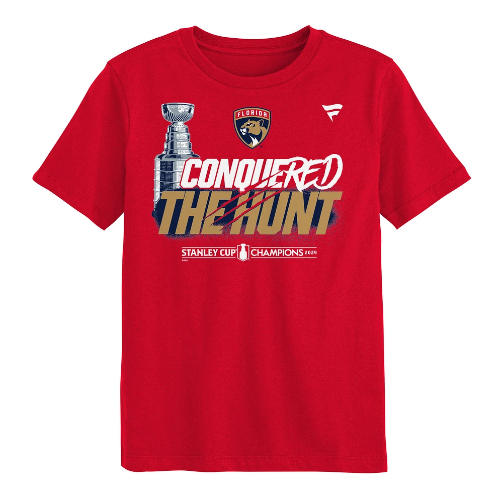 Preschool Fanatics  Red Florida Panthers 2024 Stanley Cup Champions Parade Celebration T-Shirt