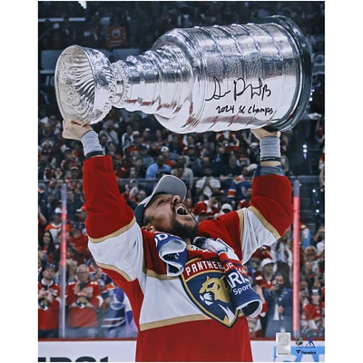 Sam Reinhart Florida Panthers Autographed 2024 Stanley Cup Champions 16" x 20" Raising Cup Photograph with "2024 SC Champs" Inscription