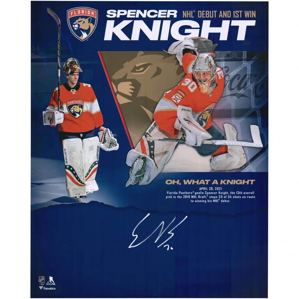 Framed Spencer Knight Florida Panthers Autographed 16 x 20