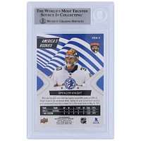Spencer Knight Florida Panthers Autographed 2021-22 Upper Deck National Hockey Card Day America's Rookies #USA-3 Beckett Fanatics Witnessed Authenticated Rookie Card