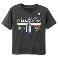 Toddler Fanatics  Heather Charcoal Florida Panthers 2024 Stanley Cup Champions Locker Room T-Shirt