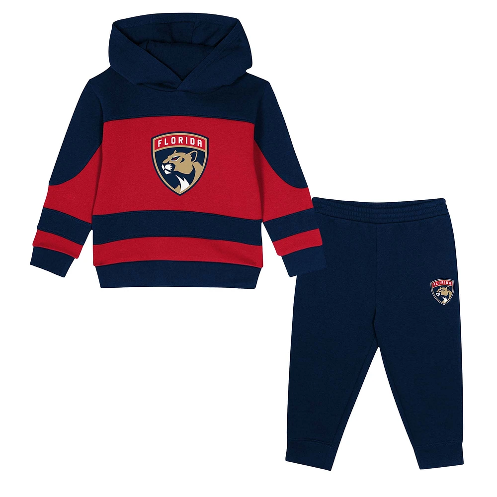 Ensemble sweat à capuche et pantalon de survêtement en polaire Puck Hero bleu marine/rouge pour tout-petit des Panthers la Floride