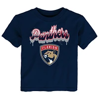 T-shirt bleu marine avec inscription pétillante des Florida Panthers pour tout-petits