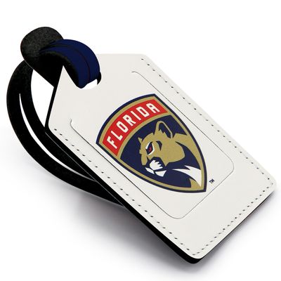 White Florida Panthers Personalized Leather Luggage Tag