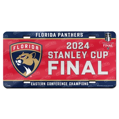 WinCraft Florida Panthers 2024 Champions de la Conférence Est Plaque d'immatriculation découpée au laser