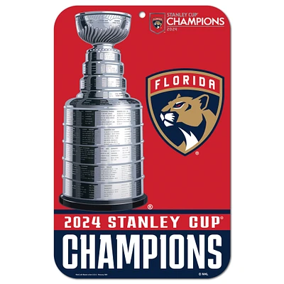 WinCraft Florida Panthers 2024 Champions de la Coupe Stanley 11" x 17" Panneau intérieur/extérieur