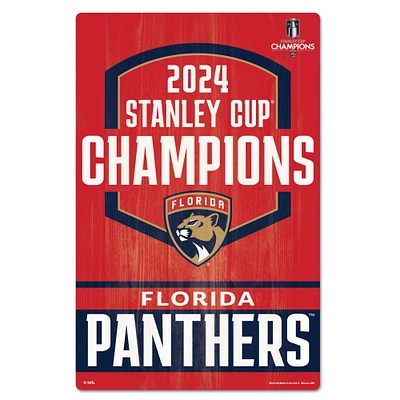 WinCraft Florida Panthers 2024 Stanley Cup Champions 11" x 17" Wood Sign